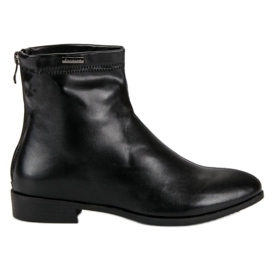 Schwarze Stiefeletten mit Reißverschluss