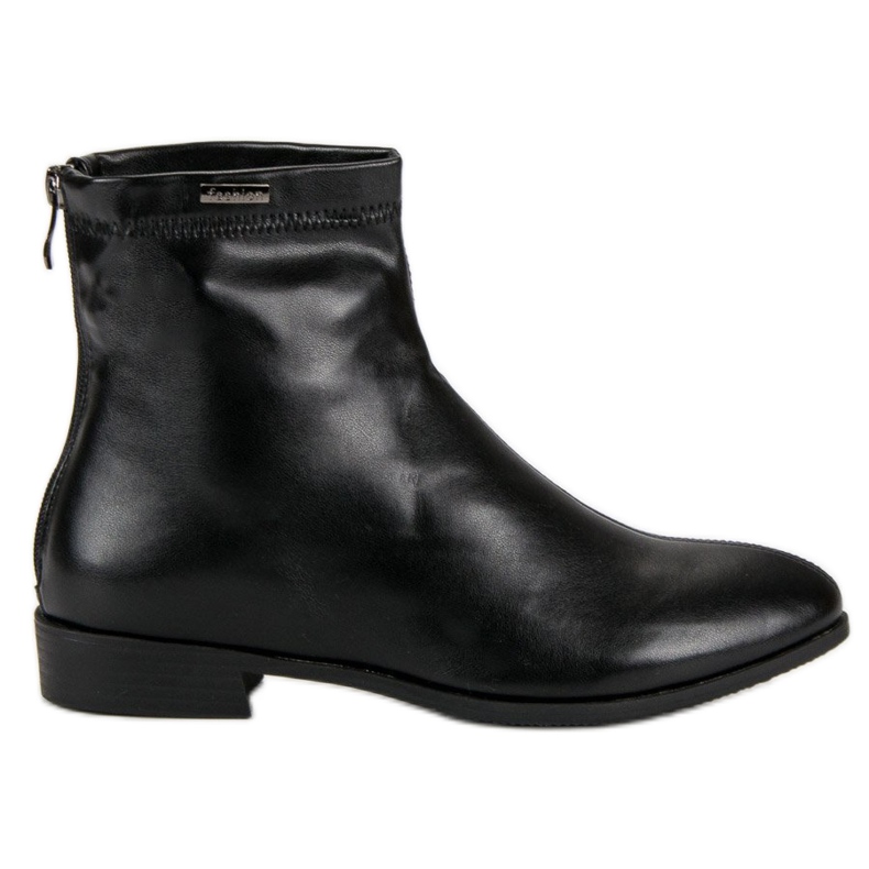 Schwarze Stiefeletten mit Reißverschluss