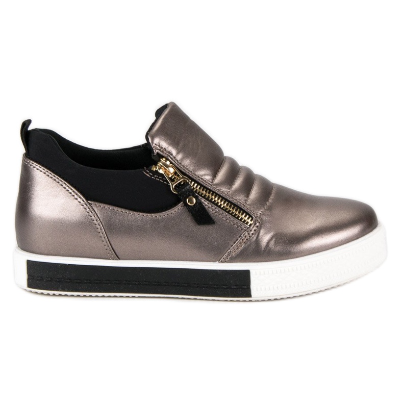 Graphite Sneakers mit Reißverschluss grau