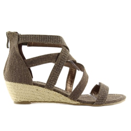 Sandalen Espadrilles ME11783 Kaffee braun