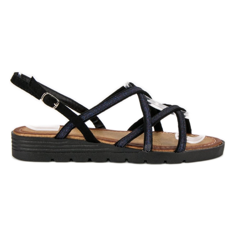 Comer Bequeme Damensandalen schwarz