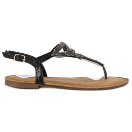 Comer Elegante flache Sandalen schwarz