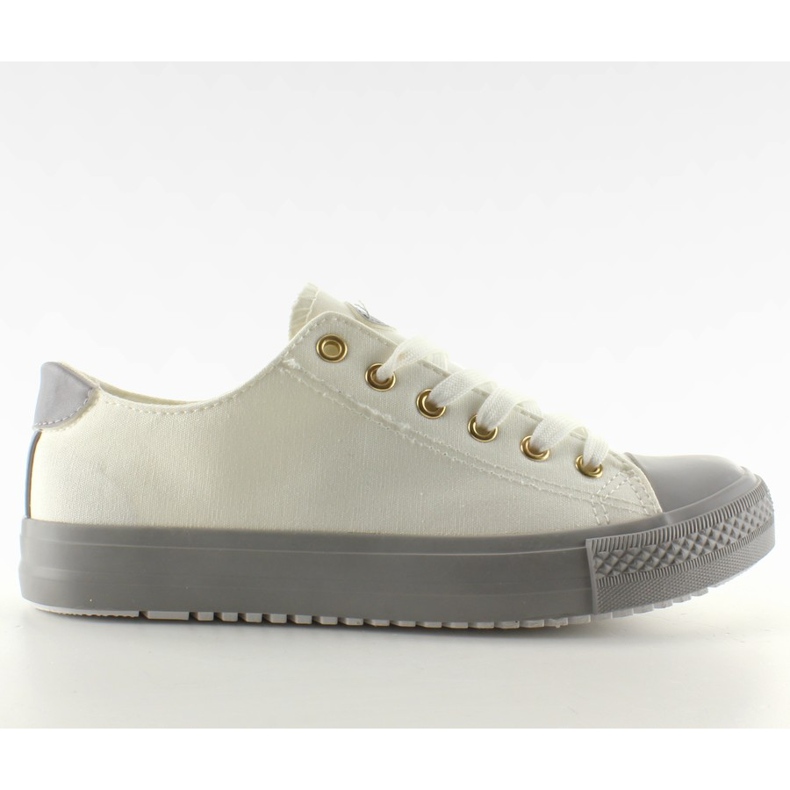 Turnschuhe auf einem farbigen Gummi W-3051 White weiß