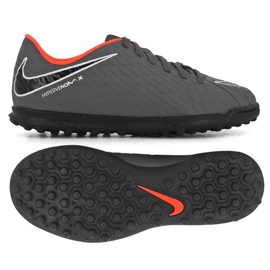 Nike Hypervenom PhantomX 3 Club Tf Jr AH7298-081 Fußballschuhe grau/silber, orange, grau/silber grau