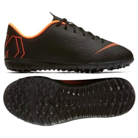 Nike Mercurial VaporX 12 Academy Gs Tf Jr AH7342-081 Fußballschuhe schwarz schwarz