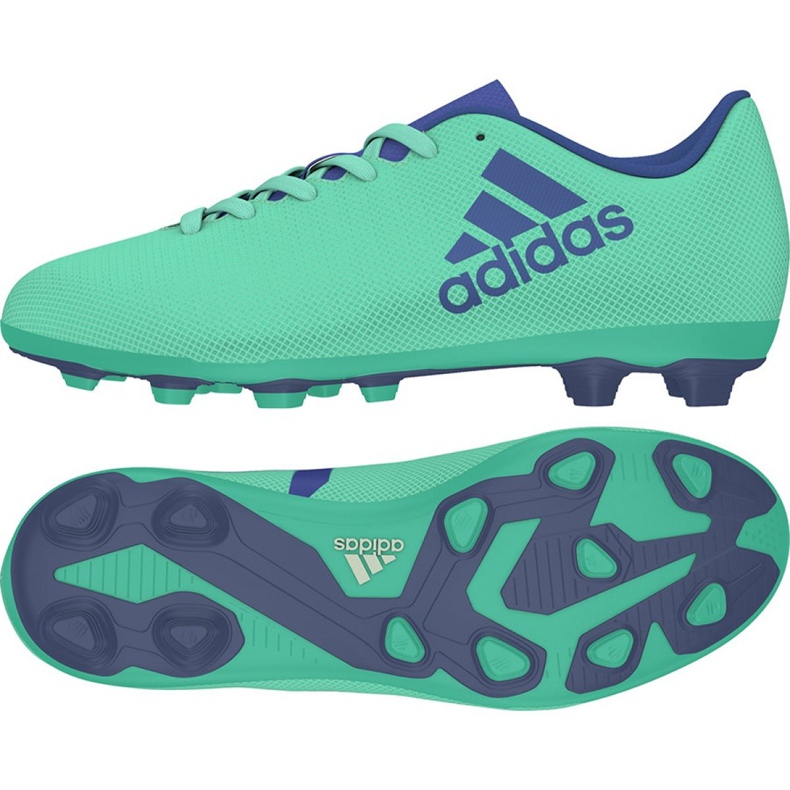 Adidas X 17.4 FxG Jr CP9014 Fußballschuhe blau grün