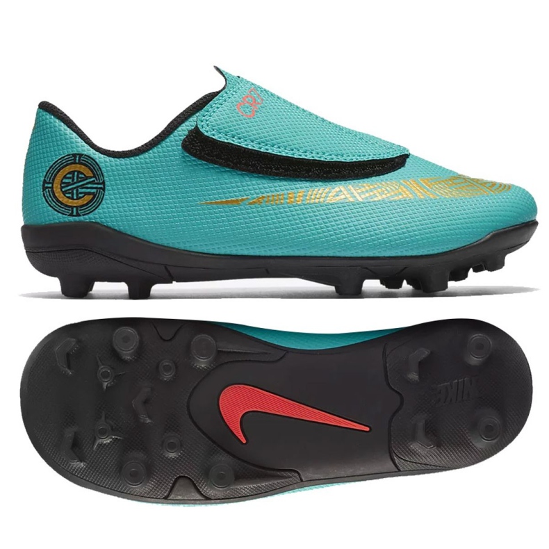 Nike Mercurial Vapor 12 Club Ps V CR7 Mg Jr AJ3096-390 Fußballschuhe blau blau