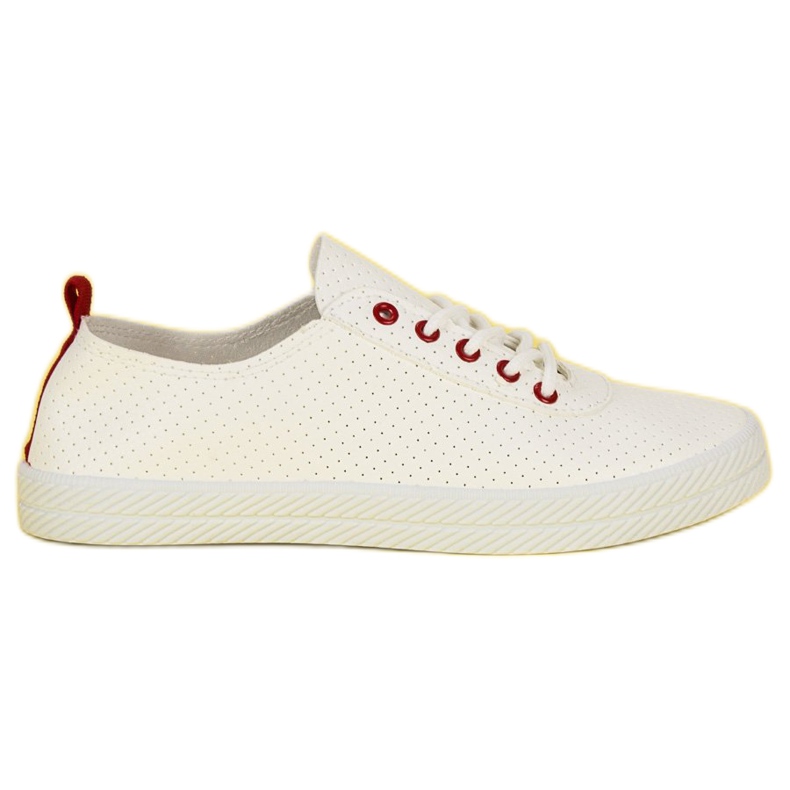 Kylie Durchbrochene gebundene Turnschuhe weiß