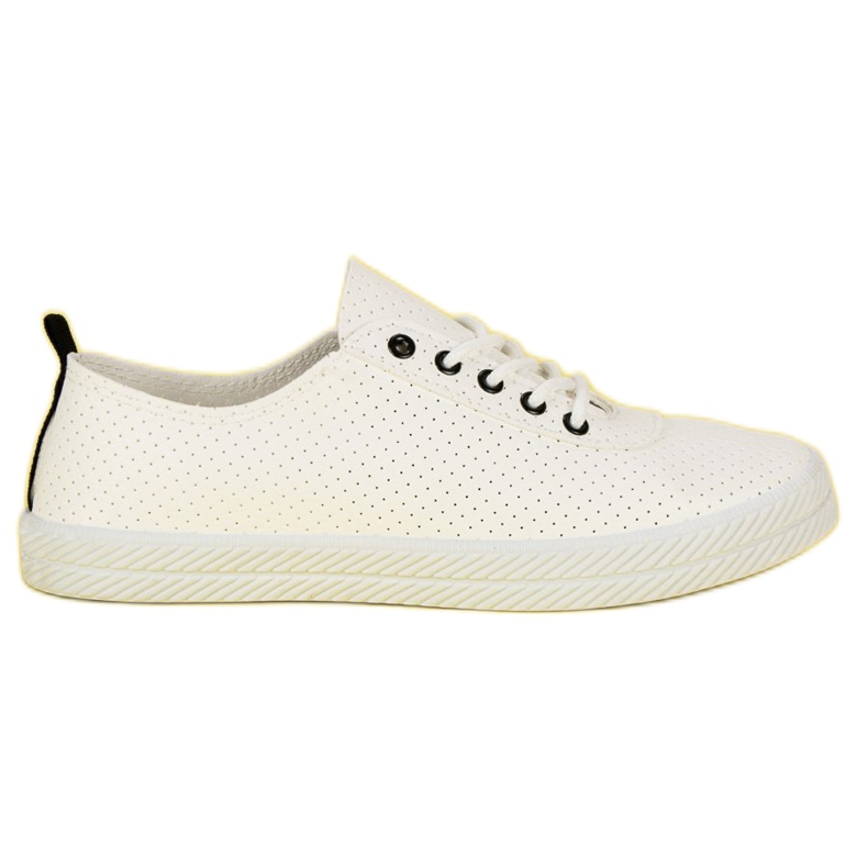 Kylie Durchbrochene gebundene Turnschuhe weiß