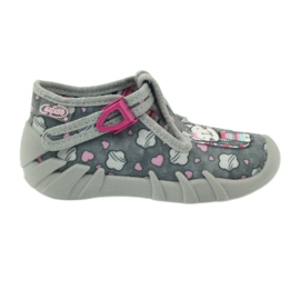 Kätzchen Befado 110p326 Hausschuhe weiß grau rosa