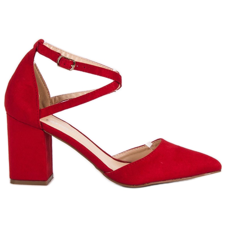 Seastar Pumps mit Gürtel rot