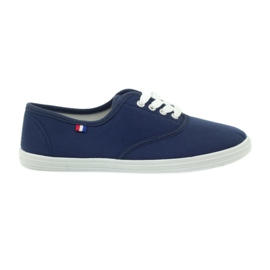 Marineblaue Turnschuhe von American Club, Damenturnschuhe navy blau