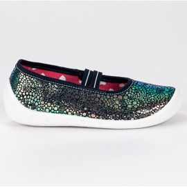 Raweks Glänzende Hausschuhe mit einem elastischen Band grün