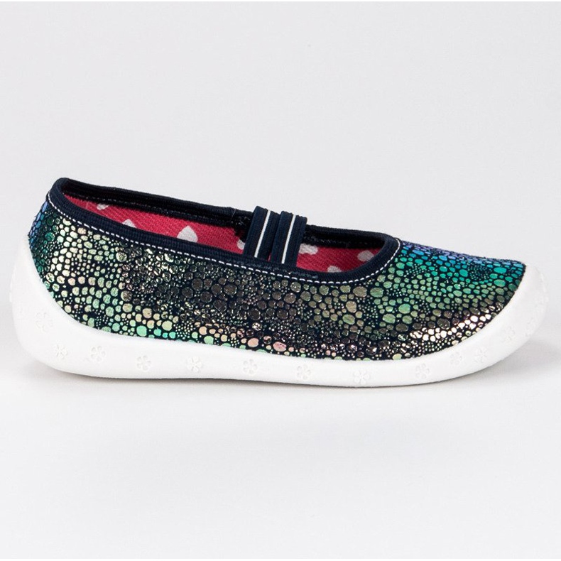 Raweks Glänzende Hausschuhe mit einem elastischen Band grün