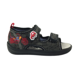 American Club Amerikanische Sandalen Kinderschuhe Lederinnensohle schwarz grau rot