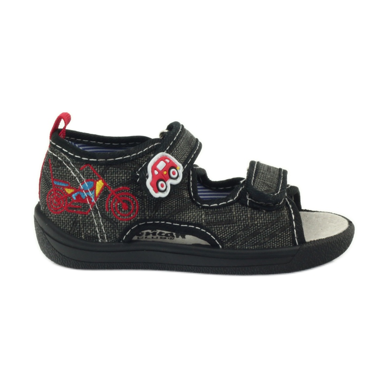 American Club Amerikanische Sandalen Kinderschuhe Lederinnensohle schwarz grau rot
