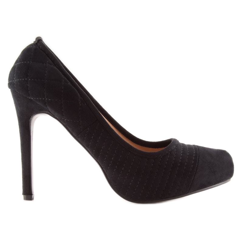 Schwarze Wildlederpumps A325 Schwarz