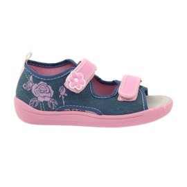 American Club Amerikanische Sandalen Kinderschuhe Lederinnensohle blau rosa