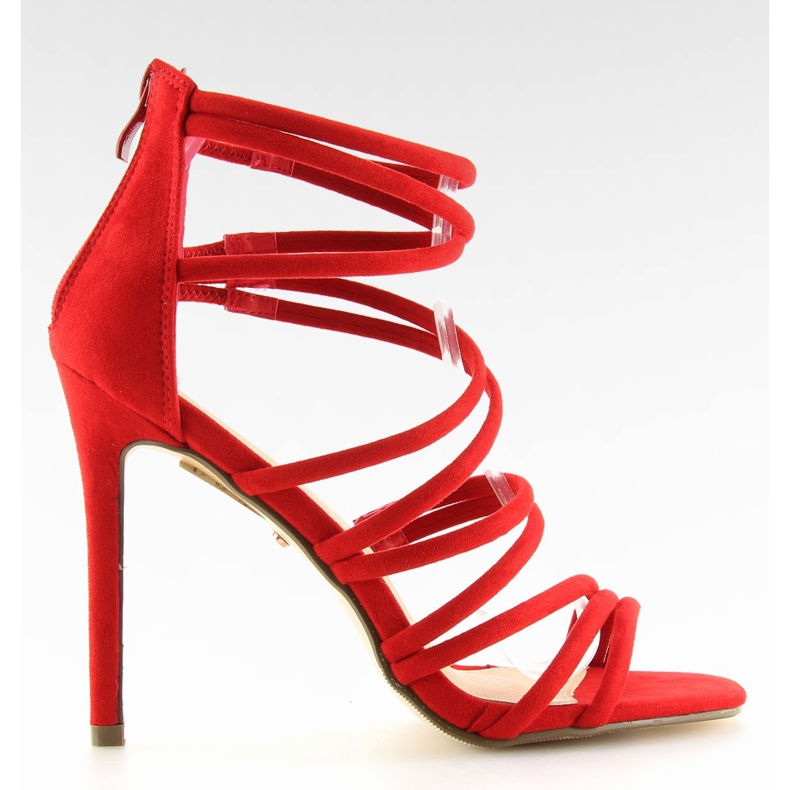 Rote Sandalen auf hohem Absatz LE039 Rot