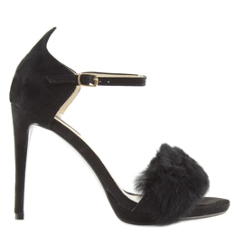 Schwarze Sandalen auf hohem Absatz L6120 Schwarz