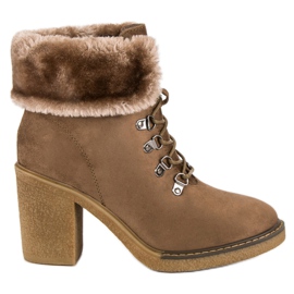 Seastar Schnürstiefel mit Fell braun