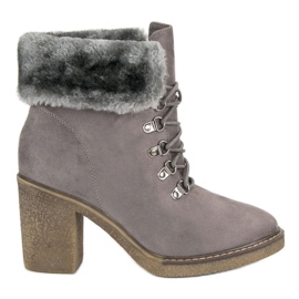 Seastar Schnürstiefel mit Fell grau