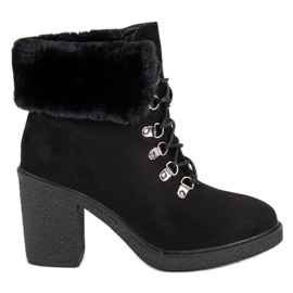 Seastar Schnürstiefeletten mit Fell schwarz