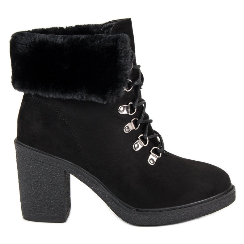 Seastar Schnürstiefeletten mit Fell schwarz