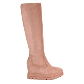 Seastar Keilstiefel aus Wildleder rosa