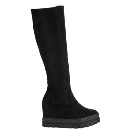 Seastar Keilstiefel aus Wildleder schwarz