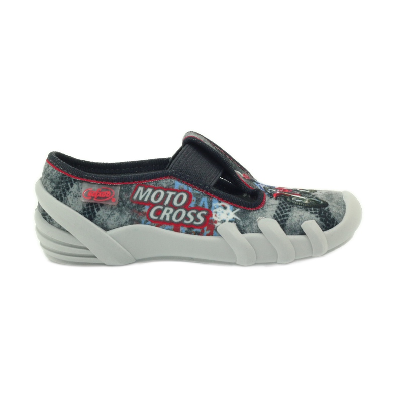 Befado Kinderschuhe Hausschuhe 290x166 grau rot