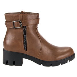 Small Swan Braune Herbststiefel