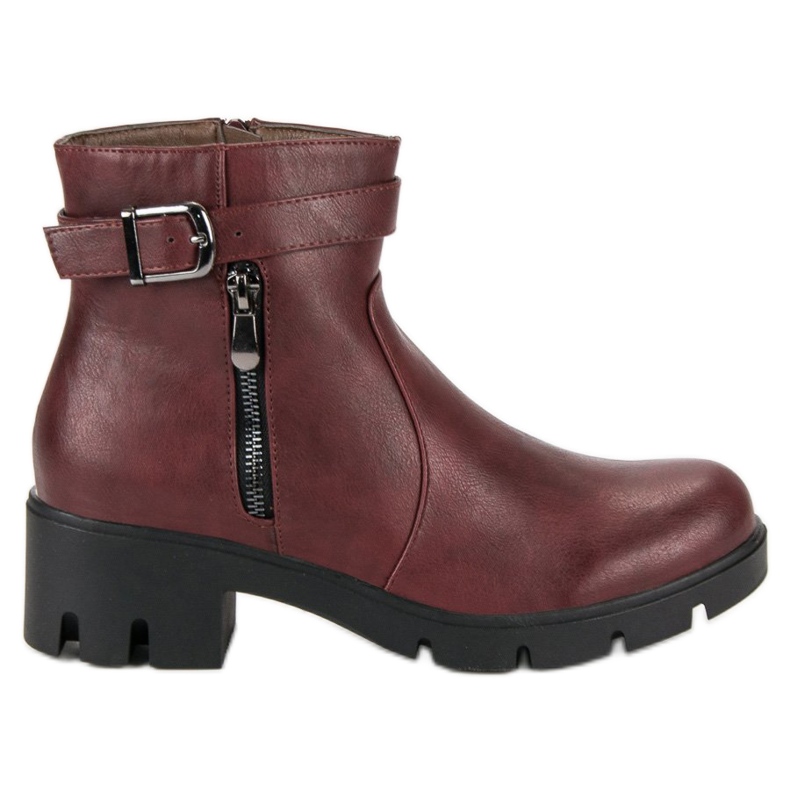 Small Swan Herbst-Burgunder-Stiefel rot