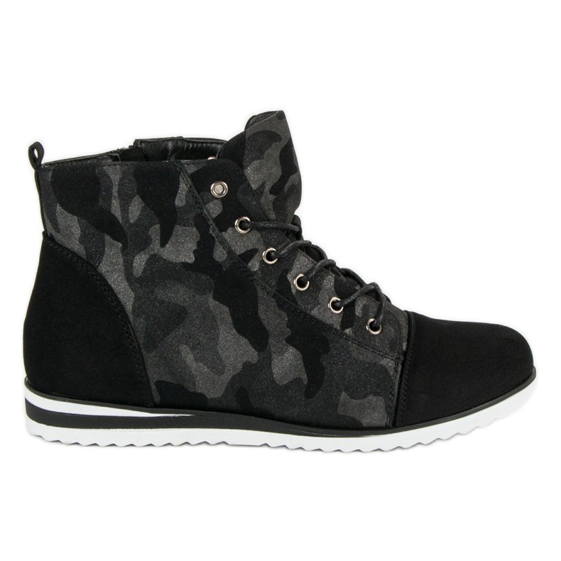 Vinceza Camo-Turnschuhe über dem Knöchel schwarz