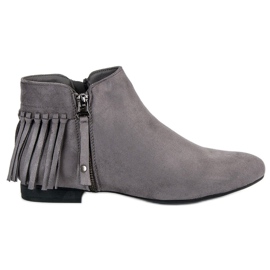 Vinceza Graue Wildlederstiefel