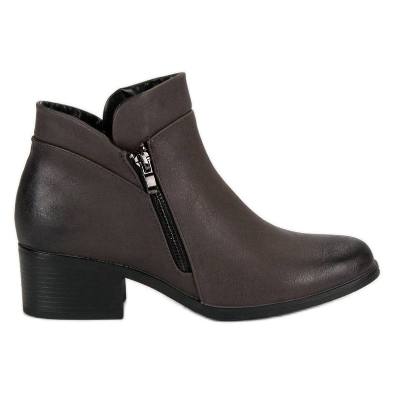 Vinceza Graue Stiefel mit Reißverschluss schwarz