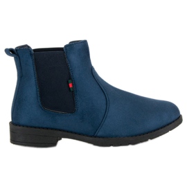 Lady Fashion Ankle Boots aus Wildleder zum Hineinschlüpfen blau