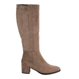 Filippo Beige Stiefel mit hohen Absätzen