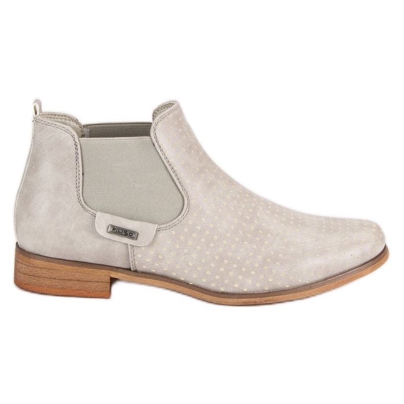 Filippo Beige Stiefel mit einem durchbrochenen grau