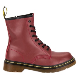 McKey Kampfstiefel aus Leder rot