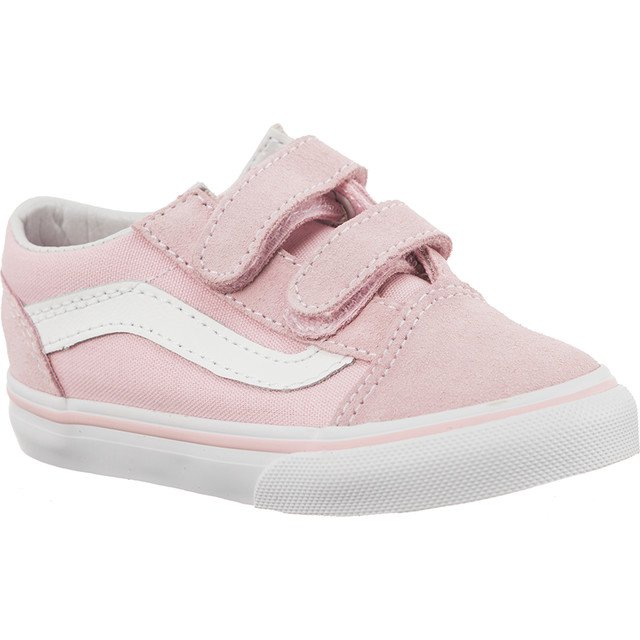Vans Td Old Skool V Wildleder Canvas Q7K Kreide Rosa True White weiß
