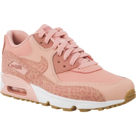 Nike Air Max 90 Leather Se Gg. Coral Stardust White. Gummi Hellbraun Rostrosa violett