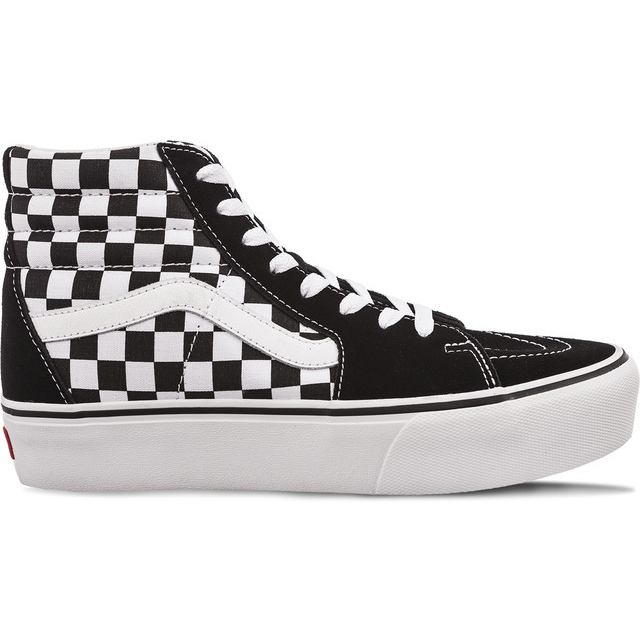 Vans Sk8 Hi-Plattform 2 Qxh Checkerboard True White weiß schwarz
