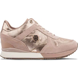 Tommy Hilfiger Camo Metallic Wedge 641 Mahagoni Rose lila