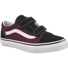 Vans Pop Old Skool V Q7J Schwarzes Og Burgund mehrfarbig