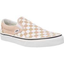 Vans Klassischer Slip On Checkerboard Qco Frappe True White weiß braun
