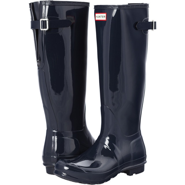 Hunter Original Zurück Einstellbare Glanz Navy navy blau