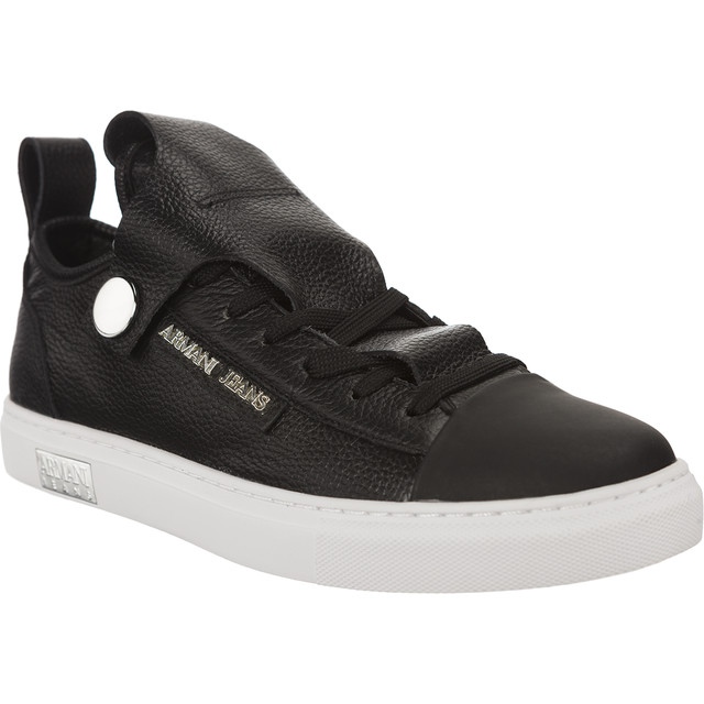 Armani Jeans Damen Leder Sneaker schwarz