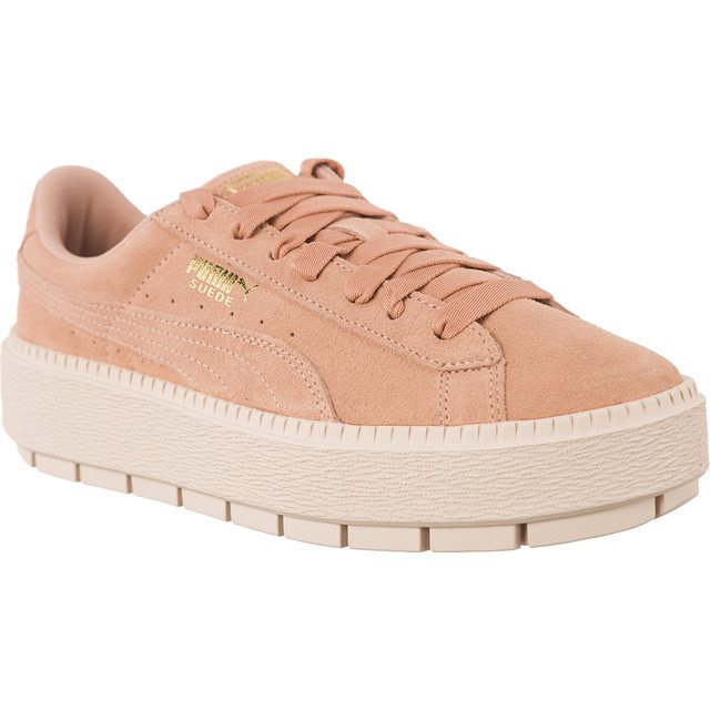 Puma Wildlederplattform Trace Peach Beige Perle rosa