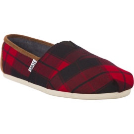 Toms Karierte Womens Classic Alpargata 945 schwarz rot